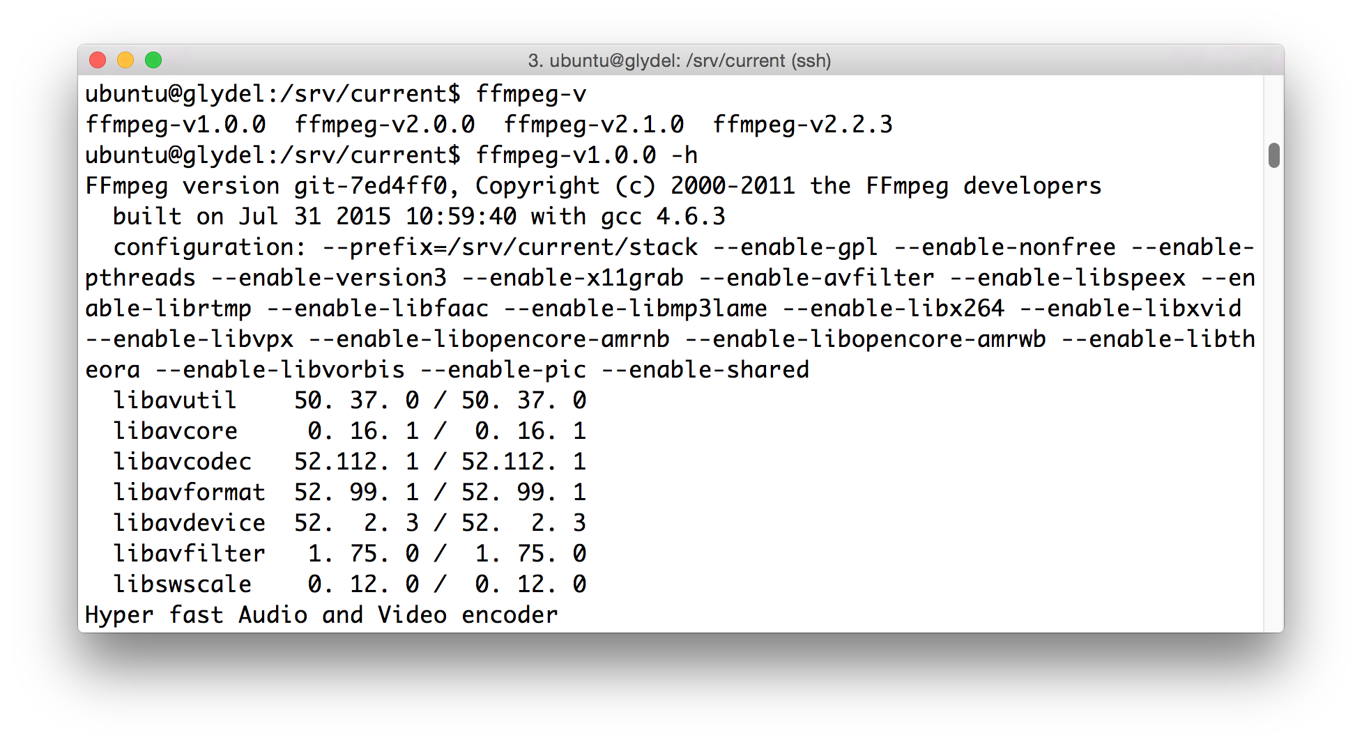 FFmpeg versions currently in production at Transloadit FFmpeg versions currently in production at Transloadit