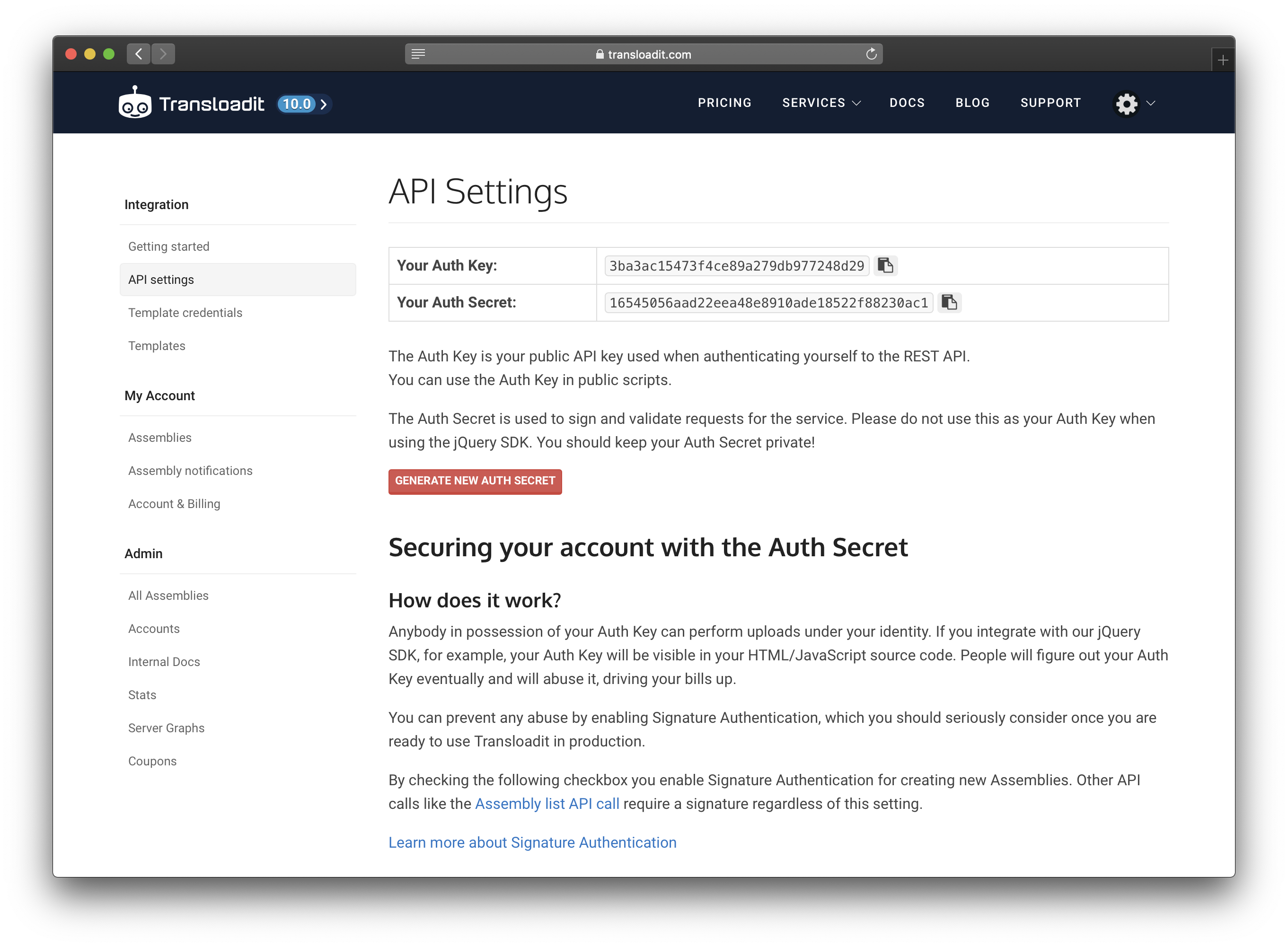 Copy Auth Key