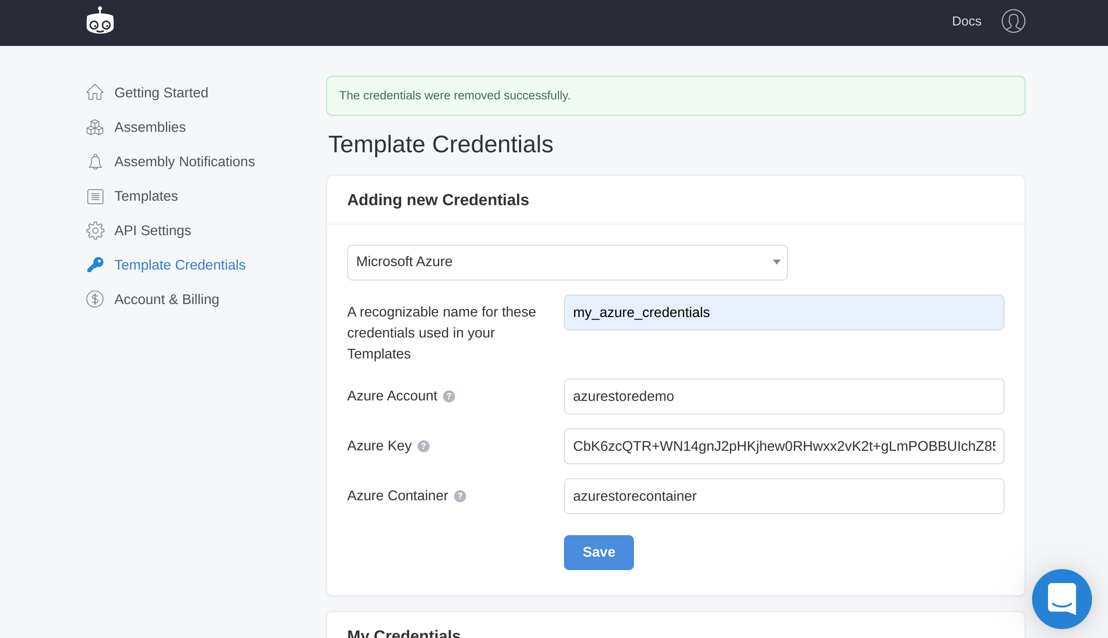 creating credentials